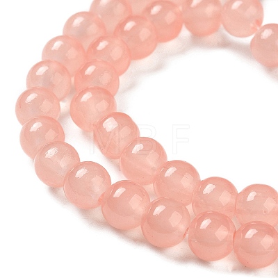 Baking Painted Imitation Jade Glass Round Bead Strands DGLA-Q021-8mm-03-1