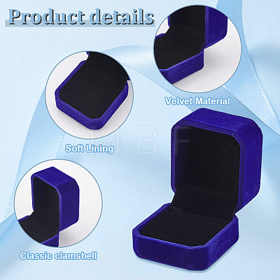 Square Velvet Ring Boxes VBOX-WH0002-01D-1