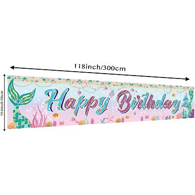 Polyester Hanging Banners Children Birthday AJEW-WH0190-025-1