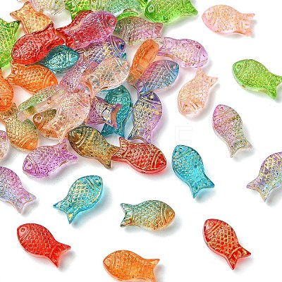 45Pcs 9 Colors Electroplate Transparent Glass Beads EGLA-YW0005-62-1
