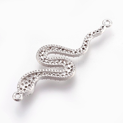 Brass Micro Pave Cubic Zirconia Links ZIRC-O026-12P-NR-1