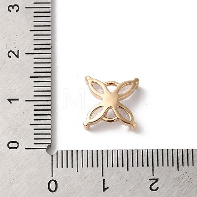 Brass Pave Clear Glass Connector Charms KK-C062-087G-1
