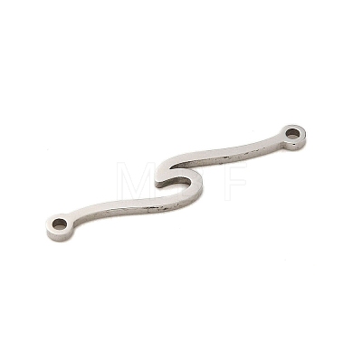 Non-Tarnish 304 Stainless Steel Wave Links Connector Charms STAS-S123-03P-05-1