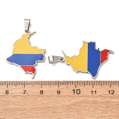 304 Stainless Steel & Enamel Pendants SA-CBA6ECE-01E-P-1