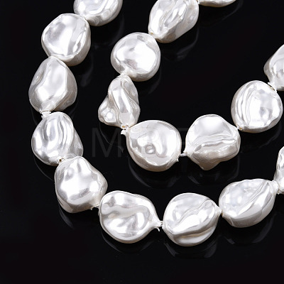 ABS Plastic Imitation Pearl Beads Strands KY-N015-15-B01-1
