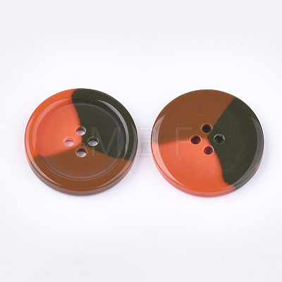 Tri-color Resin Buttons RESI-S377-06B-03-1