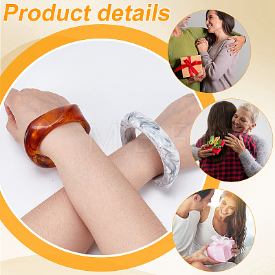 4Pcs 4 Colors Acrylic Bangles BJEW-UN0001-80B-1
