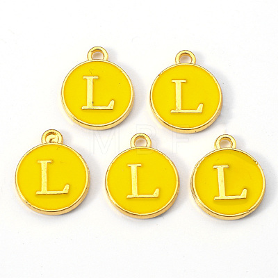 Golden Plated Alloy Enamel Charms ENAM-S118-09L-1