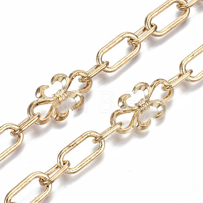Alloy Paperclip Chains LCHA-T001-07LG-NR-1