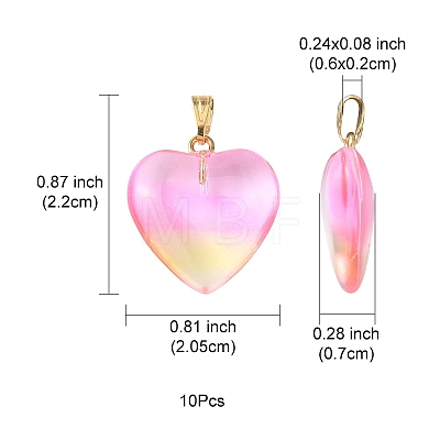 Two Tone Transparent Glass Pendants GLAA-YW0003-02D-1