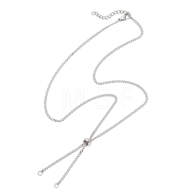 304 Stainless Steel Twisted Chain Curb Chain Slider Necklaces Making AJEW-JB01489-1