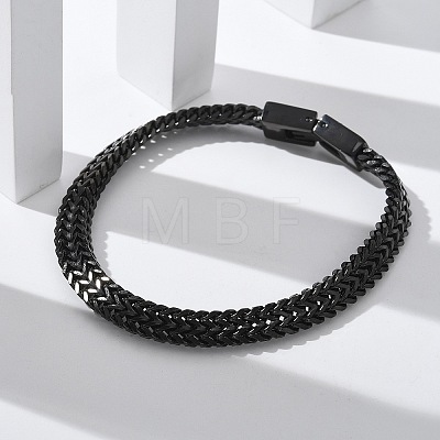 Brass Wheat Chain Bracelets for Women Men KK-P292-22EB-1