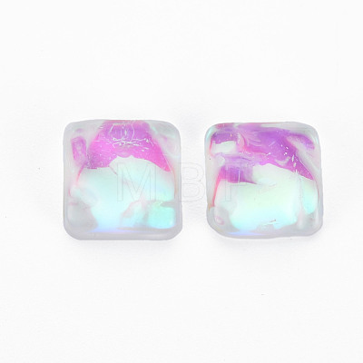 Translucent Electroplated Glass Cabochons EGLA-T026-003-1