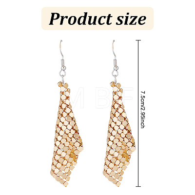 7 Pairs 7 Colors Aluminum Mesh Sequin Rhombus Dangle Earrings for Women EJEW-AN0001-71-1