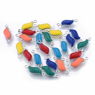 304 Stainless Steel Enamel Connector Charms STAS-N092-175-1