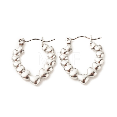304 Stainless Steel Chunky Teardrop Hoop Earrings for Women EJEW-K242-04P-1