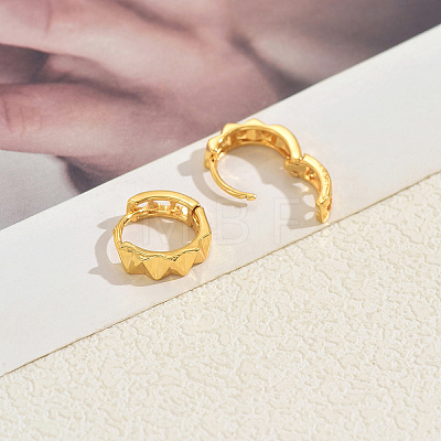Textured Triangle Brass Hoop Earrings EZ7437-1