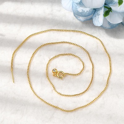 1.2MM Brass Box Chain Asjustable Slider Necklaces NJEW-C116-01G-1