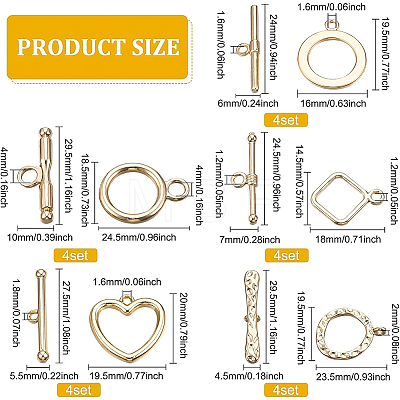 20 sets 5 Styles Alloy Toggle Clasps FIND-BC0002-70-1