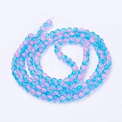 Spray Painted Crackle Glass Beads Strands CCG-Q001-6mm-19-1