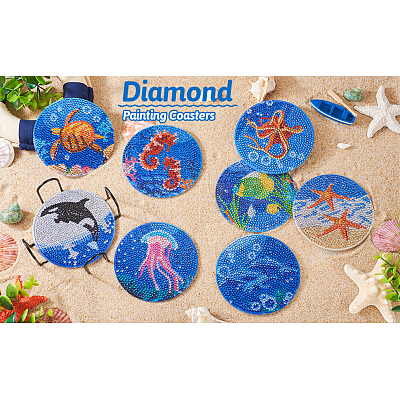 5D DIY Diamond Painting Cup Mat Kits DIY-TAC0021-09C-1