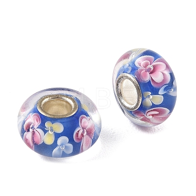 Lampwork & Brass Core European Beads LAMP-P019-01P-32-1