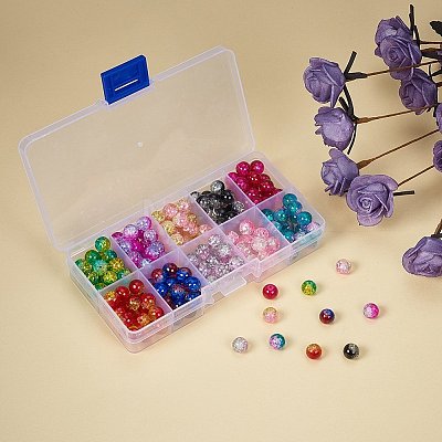 Round Transparent Crackle Glass Beads CCG-X0006-B-1
