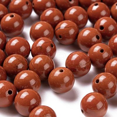 100Pcs 8mm Grade AA Natural Red Jasper Round Beads DIY-LS0002-31-1