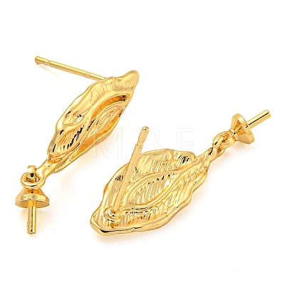 Rack Plating Brass Studs Earrings Finding KK-T072-09G-1