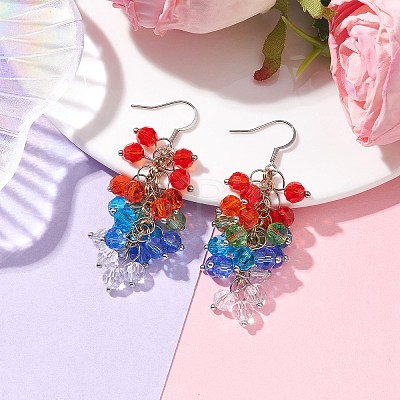 Glass Dangle Earrings EJEW-JE05756-1