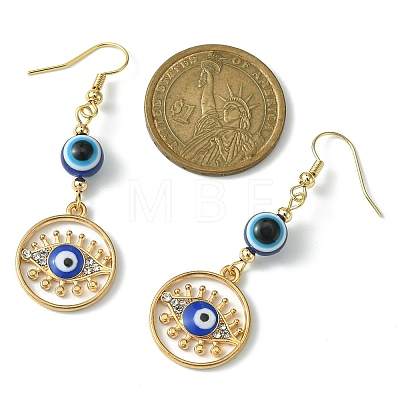 Resin Evil Eye Dangle Earrings with Rhinestone EJEW-JE05361-1