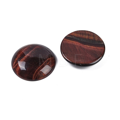 Natural Red Tiger Eye Dyed & Heated Cabochons G-H1596-FR-25mm-10-1