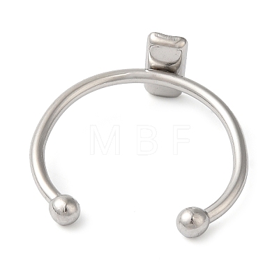 304 Stainless Steel Open Cuff Ring Components STAS-I306-02P-1