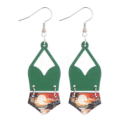 Alloy with Imitation Leather Dangle Earrings FS-WG30D02-14-1