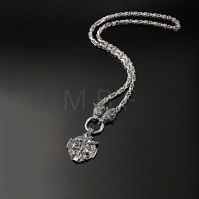 Vintage Zinc Alloy Viking Pendant Necklaces for Men WGF2FB9-02-1