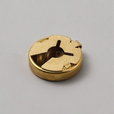 Flat Round Brass Button Covers Settings BUTT-WH0030-73C-1