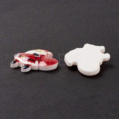 Christmas Themed Opaque Resin Cabochons CRES-P022-13-1