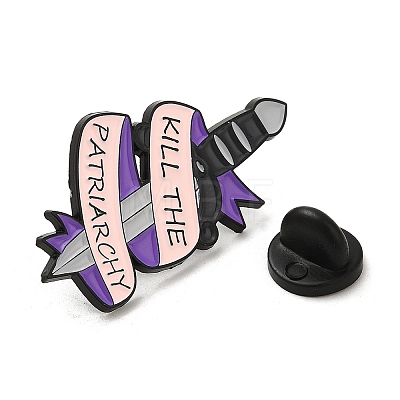 Knife with Word Kill The Patriarchy Enamel Pins JEWB-M029-06C-EB-1