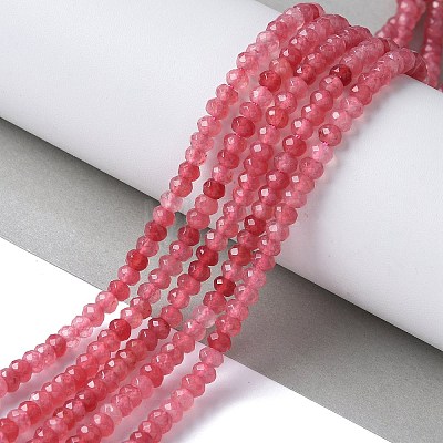 Dyed Natural Malaysia Jade Rondelle Beads Strands G-E316-2x4mm-62-1