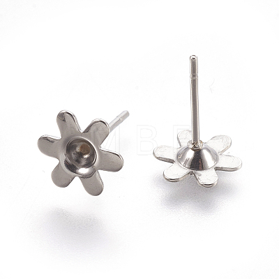 304 Stainless Steel Ear Stud Components X-STAS-G187-05P-1
