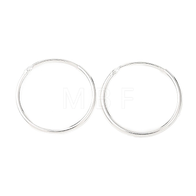 925 Sterling Silver Huggie Hoop Earrings EJEW-C179-05A-S-1