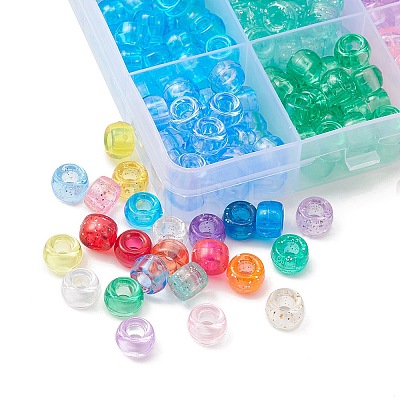 600Pcs 24 Style Transparent Plastic Beads KY-YW0001-48-1