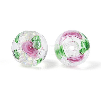 Handmade Foil Lampwork Beads Strands FOIL-T008-05B-1