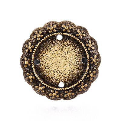Adjustable Flower Alloy & Iron Bezel Cup Ring Base with Rotatable Tray MAK-T012-06B-1