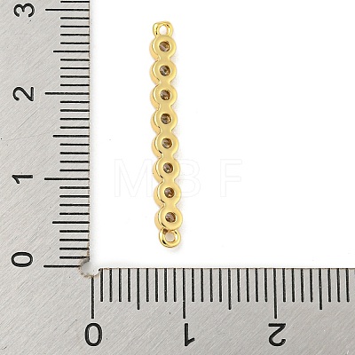 Brass Pave Cubic Zirconia Three Flat Round Links Connector Charms KK-P277-52C-A-1