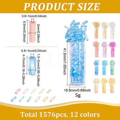 12 Styles Opaque & Transparent Glass Twist Bugle Beads GLAA-ME0001-47-1