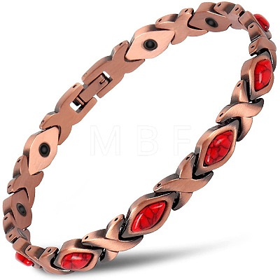 Zinc Alloy & Synthetic Turquoise  Link Chain Bracelets FS-WGDAAA9-05-1