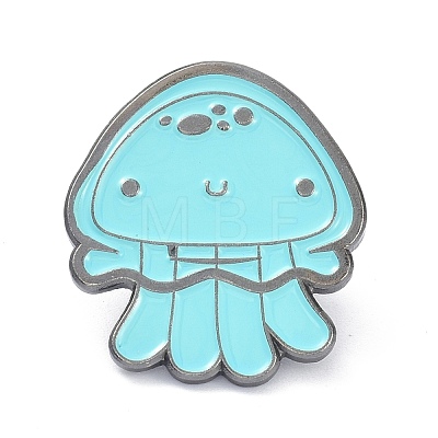 Jellyfish Alloy Enamel Brooches ENAM-C001-29B-1