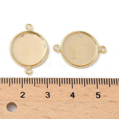 Flat Round Brass Connector Cabochon Settings KK-K414-13A-G-1