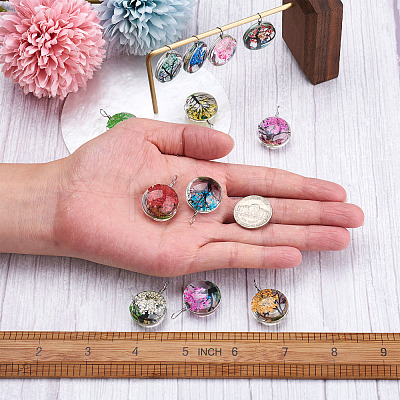 Craftdady 12Pcs Transparent Glass Pendants GLAA-CD0001-03-1